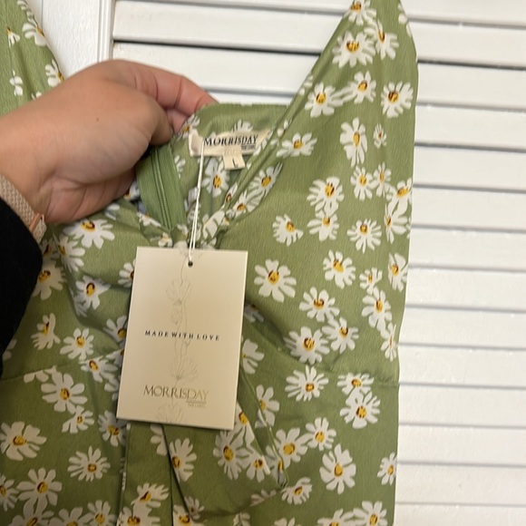 Morrisday the label green daisy mini dress-NWT - Picture 2 of 9